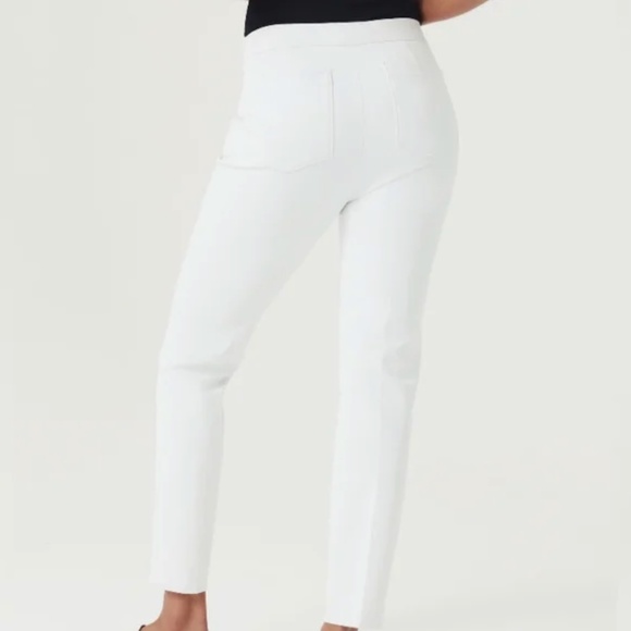SPANX Slim Straight Pant in Classic White $148 L Tall - Picture 2 of 3